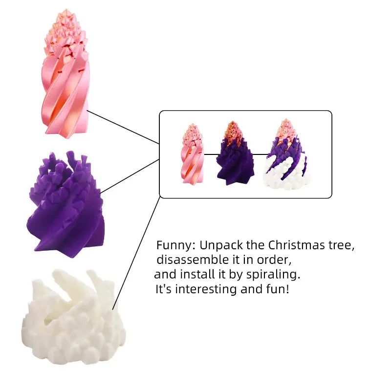 Spiral Stone 3D Printed Three Layer Stress Relieving Toy Impossible Pyramid Passthrough Fidget Helix Tricolor Home Decoration