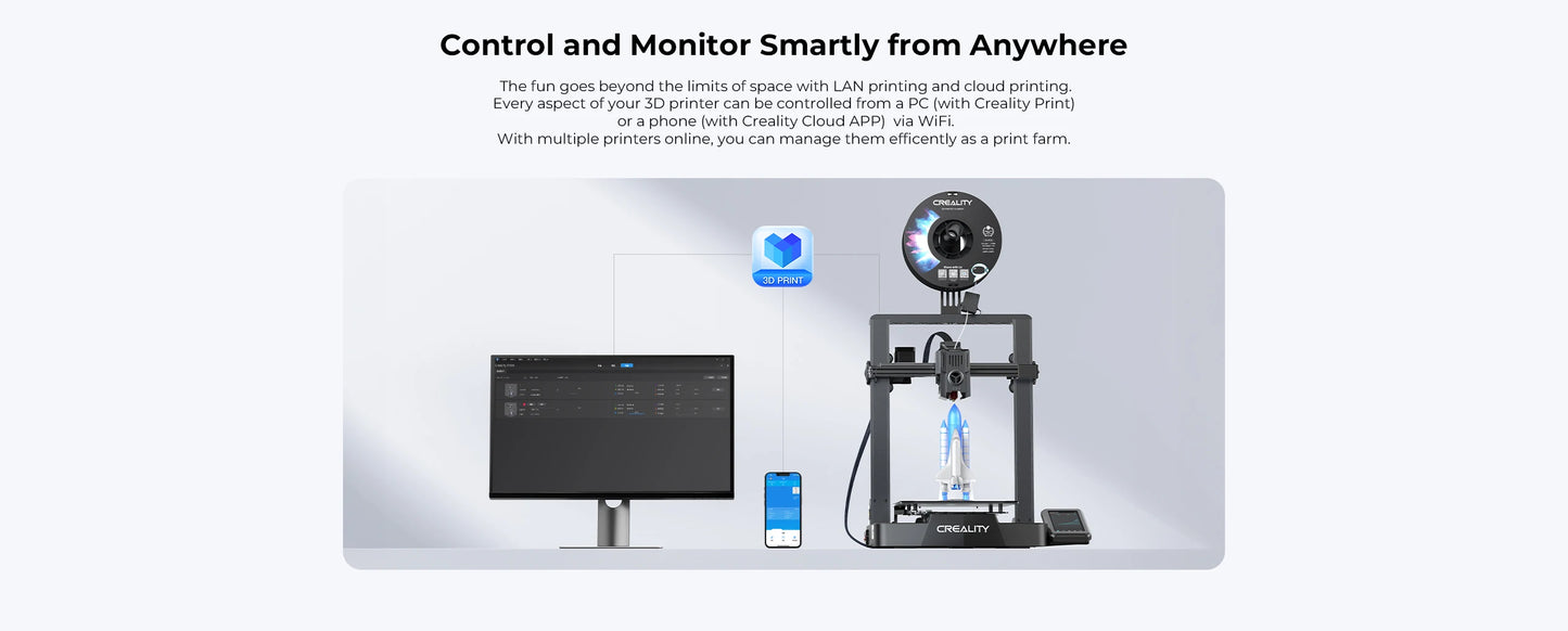 Creality Ender 3 V3 KE 3D Printer with 250mm/s High-Speed Printing CR Touch Auto Leveling Sprite Direct Extruder Auto-Load Fil