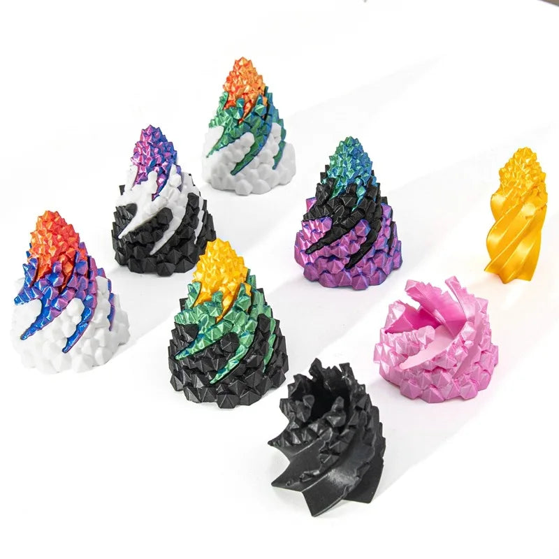 Spiral Stone 3D Printed Three Layer Stress Relieving Toy Impossible Pyramid Passthrough Fidget Helix Tricolor Home Decoration