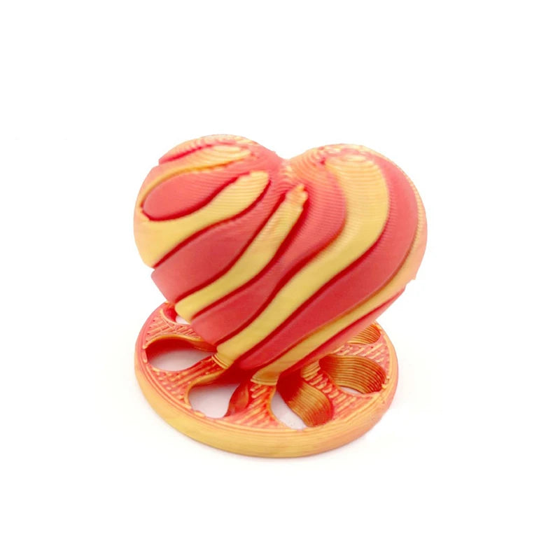 3D Printed Spiral Impossible Heart Passthrough Fidget Toy Decompression Spinning Three-Dimensional Structure Stress Relief Toys
