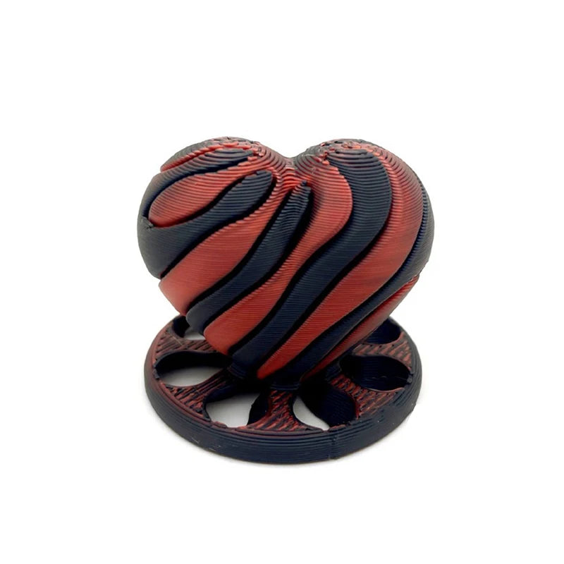 3D Printed Spiral Impossible Heart Passthrough Fidget Toy Decompression Spinning Three-Dimensional Structure Stress Relief Toys