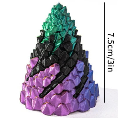 Spiral Stone 3D Printed Three Layer Stress Relieving Toy Impossible Pyramid Passthrough Fidget Helix Tricolor Home Decoration