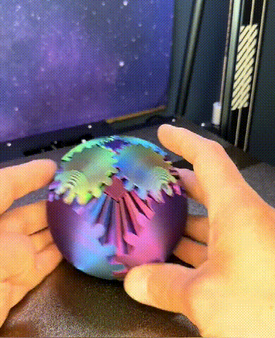 3D Printed Gear Ball The Steampunk Whirling Wonder Fidget Printed Stress Relief Toys Wonder 3D Printed Spin & Relaxing Ball