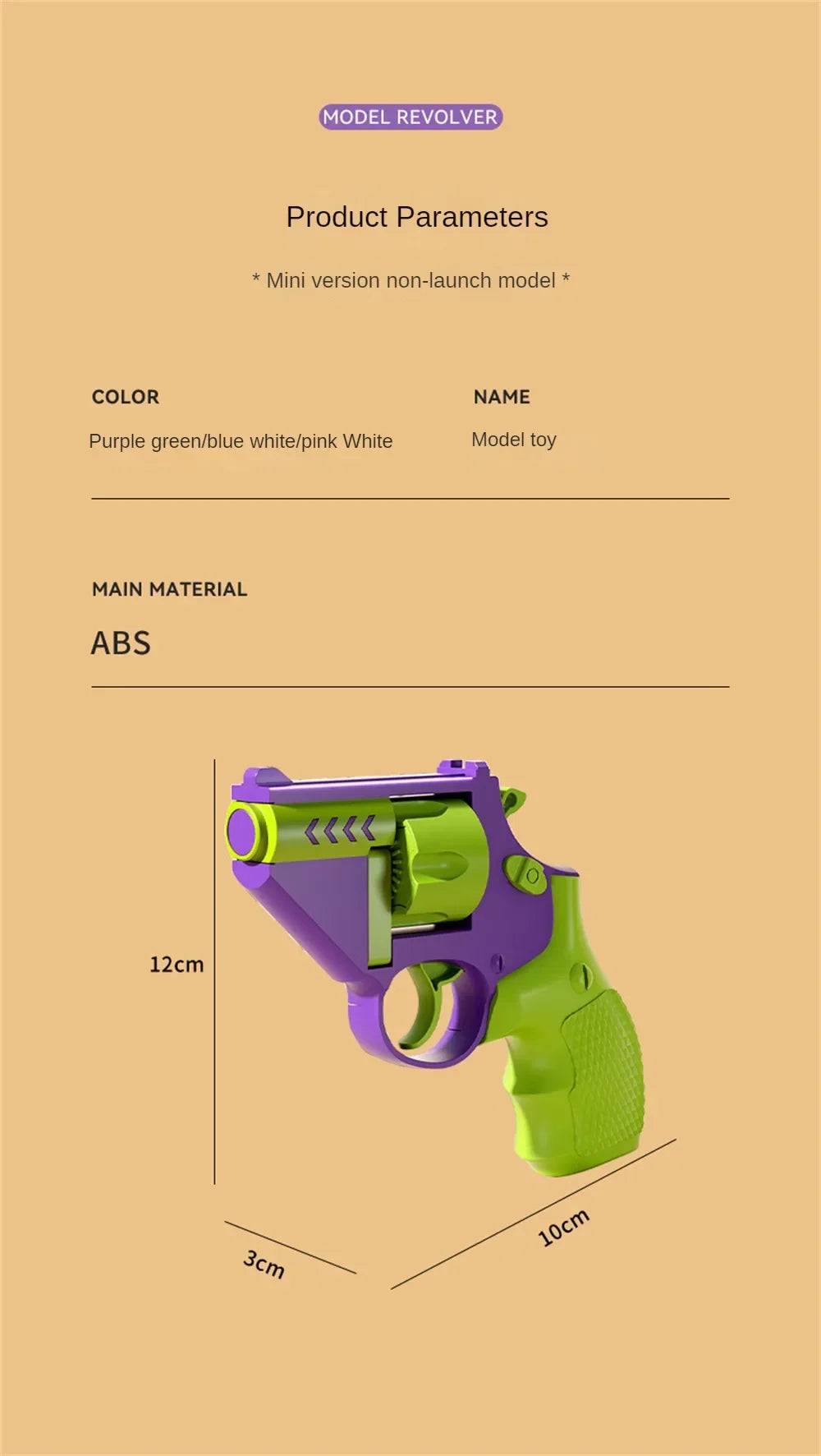 Fidget Toys 3D Printed Mini 1911 Fidget Blaster Stress Relief Toys for Adults Rotatable Design Suitable Anyone Best Gift