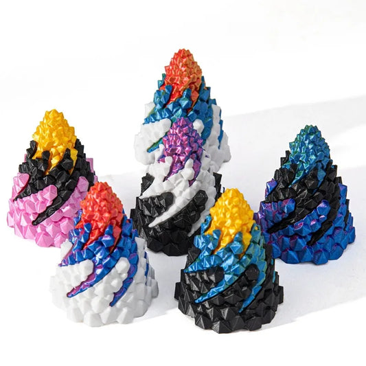 Spiral Stone 3D Printed Three Layer Stress Relieving Toy Impossible Pyramid Passthrough Fidget Helix Tricolor Home Decoration