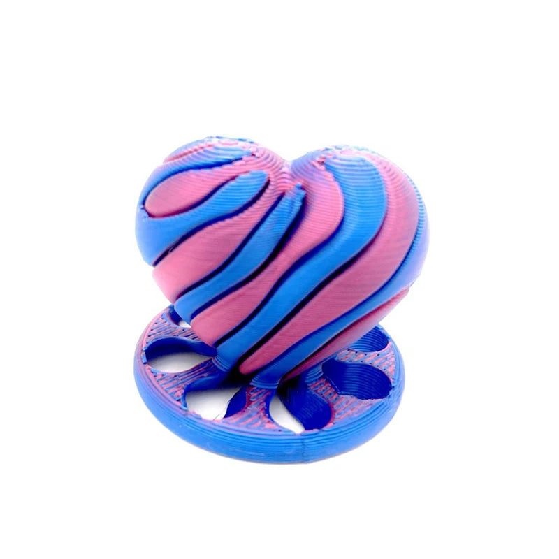 3D Printed Spiral Impossible Heart Passthrough Fidget Toy Decompression Spinning Three-Dimensional Structure Stress Relief Toys
