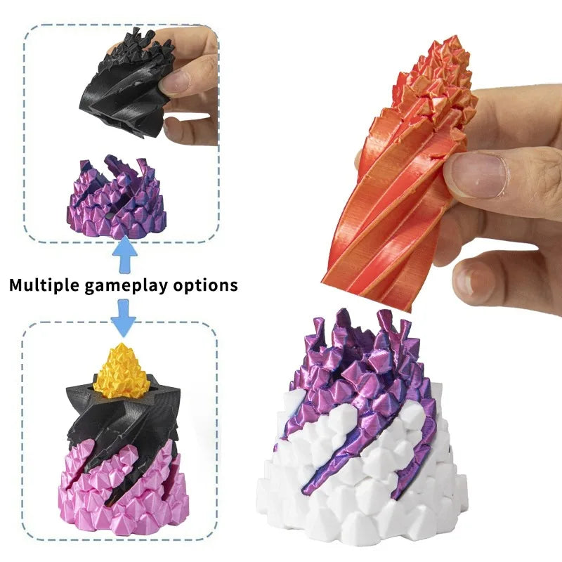 Spiral Stone 3D Printed Three Layer Stress Relieving Toy Impossible Pyramid Passthrough Fidget Helix Tricolor Home Decoration