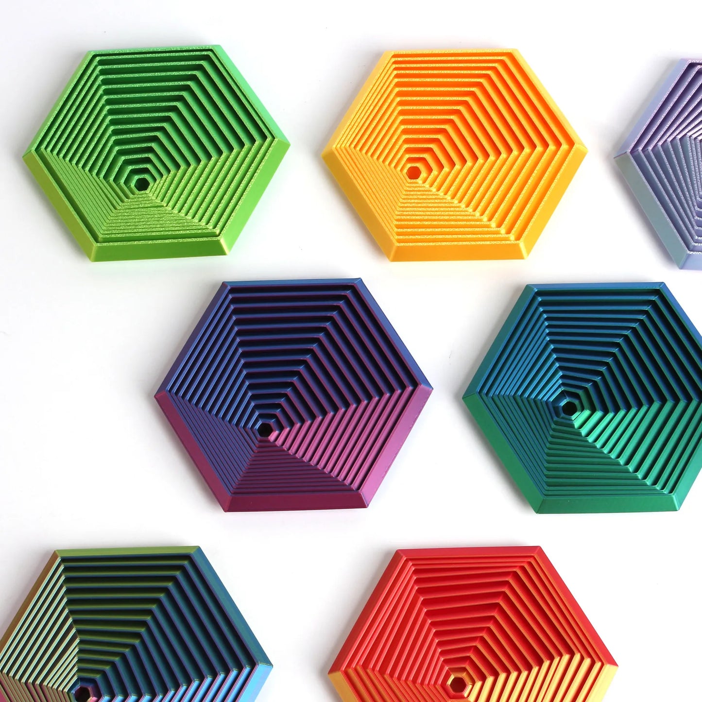 3D Printed Fractal Hexagon Toy Mesmerizing Spiral Design for Adults Stress Relief Toys Home Decor Desk Decoration Kids Gifts