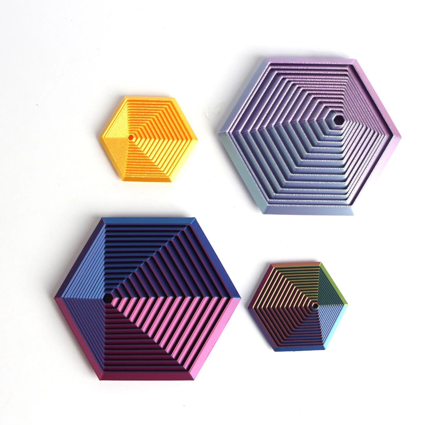3D Printed Fractal Hexagon Toy Mesmerizing Spiral Design for Adults Stress Relief Toys Home Decor Desk Decoration Kids Gifts