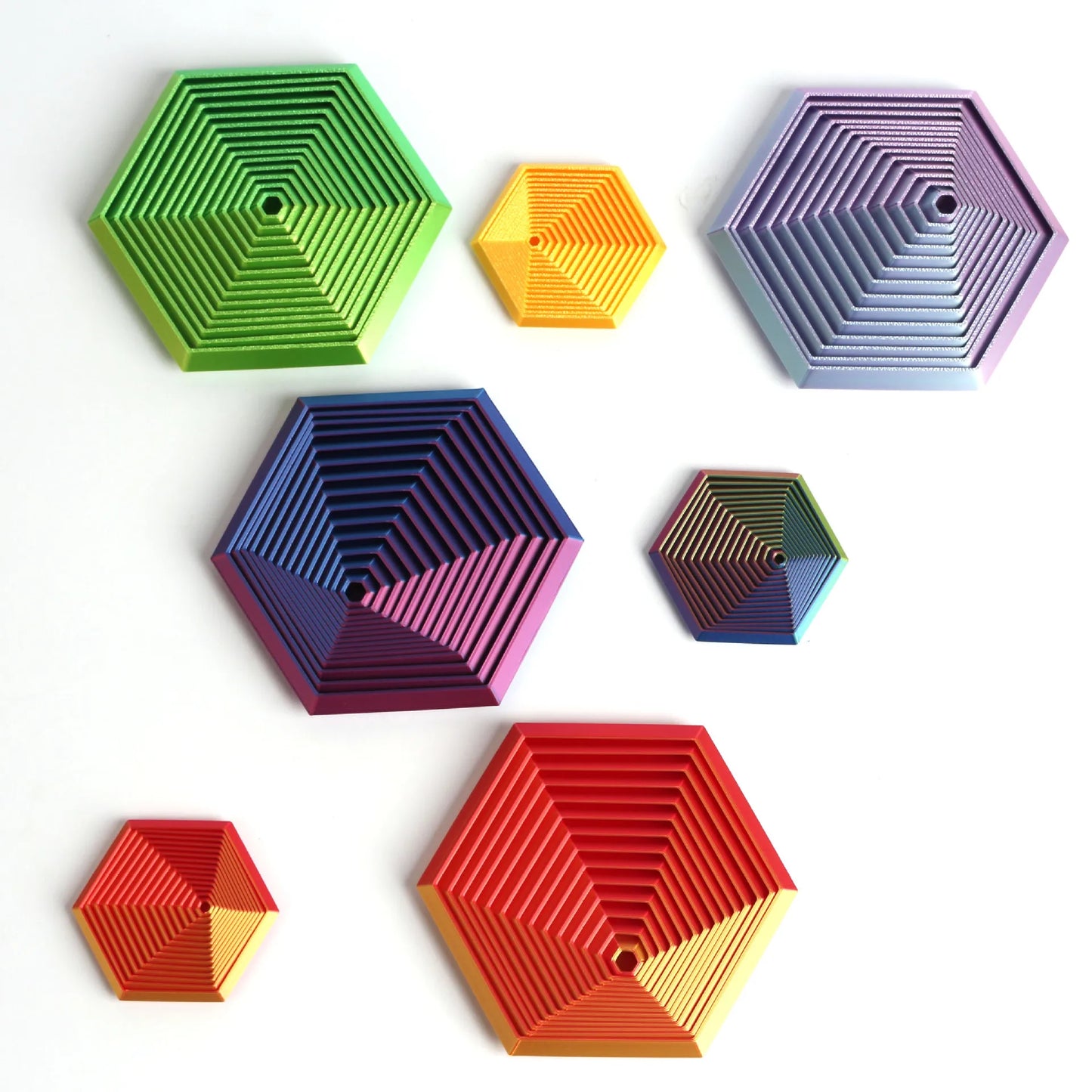 3D Printed Fractal Hexagon Toy Mesmerizing Spiral Design for Adults Stress Relief Toys Home Decor Desk Decoration Kids Gifts
