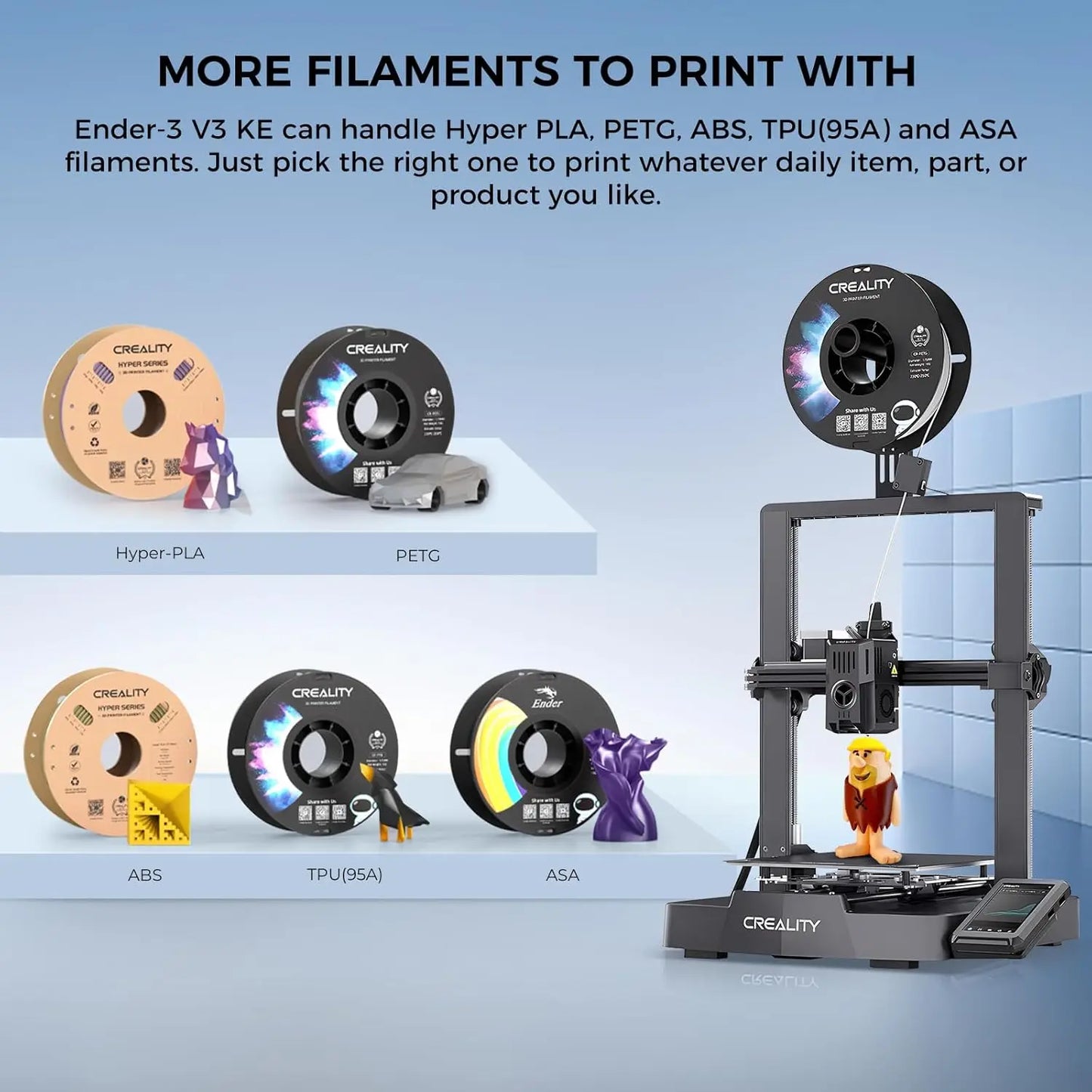 Creality Ender 3 V3 KE 3D Printer with 250mm/s High-Speed Printing CR Touch Auto Leveling Sprite Direct Extruder Auto-Load Fil