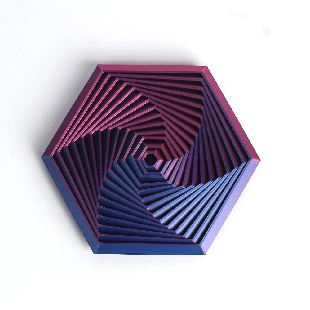 3D Printed Fractal Hexagon Toy Mesmerizing Spiral Design for Adults Stress Relief Toys Home Decor Desk Decoration Kids Gifts