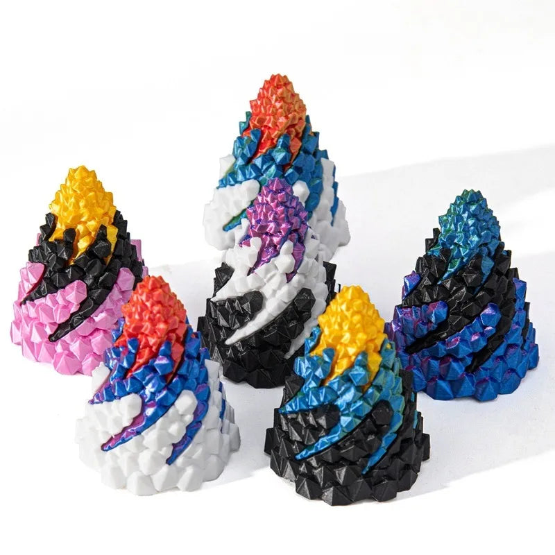 Spiral Stone 3D Printed Three Layer Stress Relieving Toy Impossible Pyramid Passthrough Fidget Helix Tricolor Home Decoration
