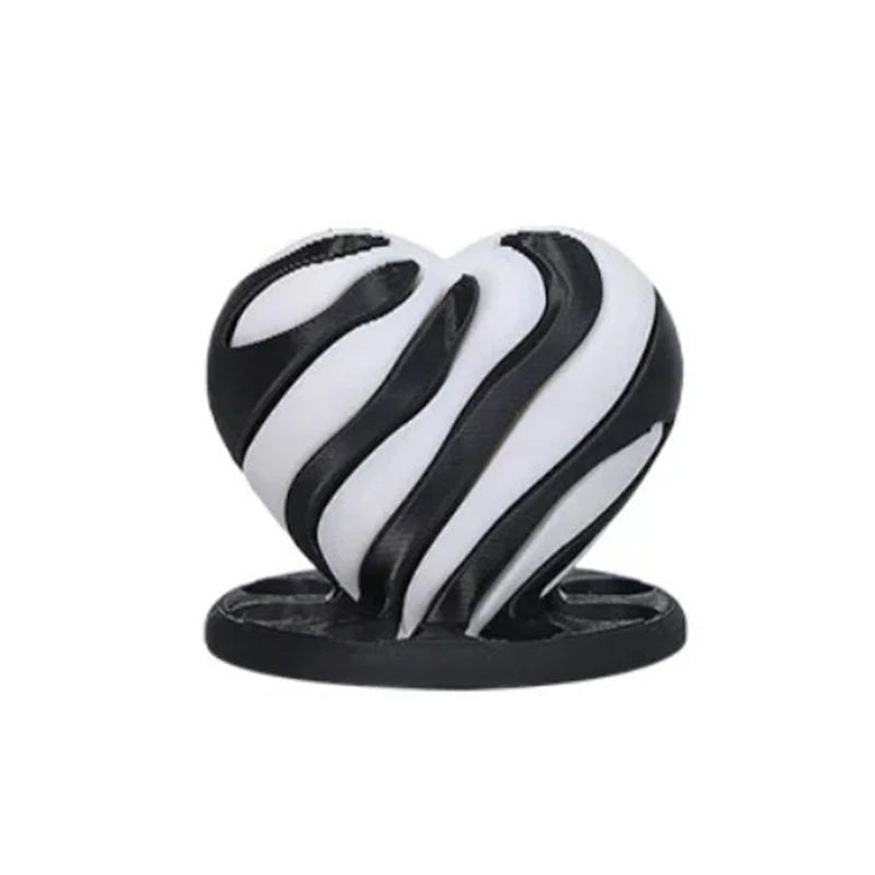 3D Printed Spiral Impossible Heart Passthrough Fidget Toy Decompression Spinning Three-Dimensional Structure Stress Relief Toys