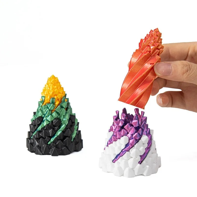 Spiral Stone 3D Printed Three Layer Stress Relieving Toy Impossible Pyramid Passthrough Fidget Helix Tricolor Home Decoration