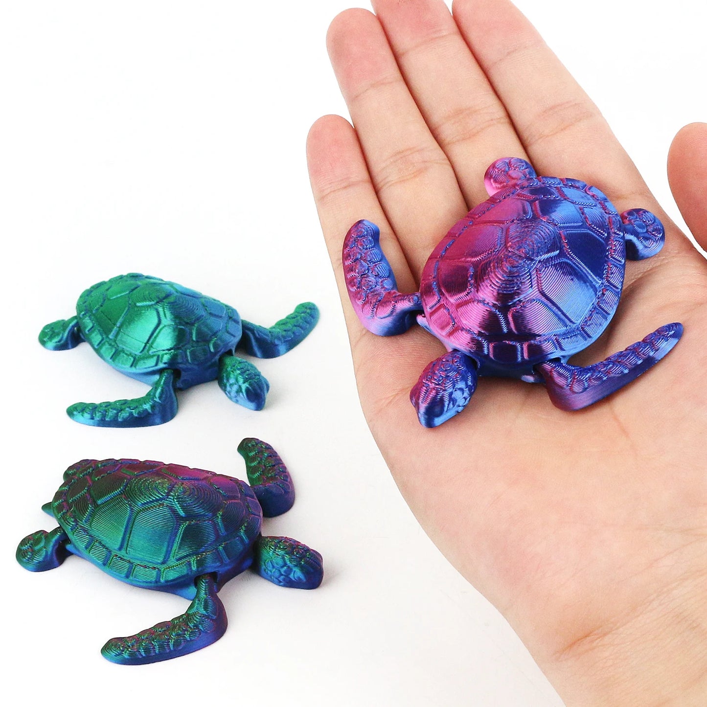 3D printed turtle, multi joint movable, figurine model decoration ornament children's toy, 3D printed restless toy party gift