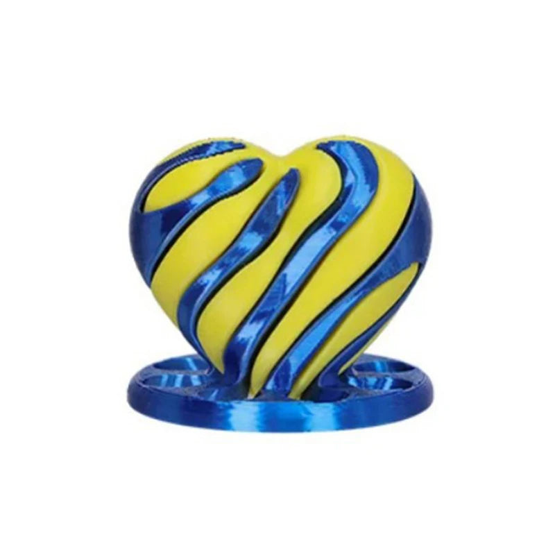3D Printed Spiral Impossible Heart Passthrough Fidget Toy Decompression Spinning Three-Dimensional Structure Stress Relief Toys