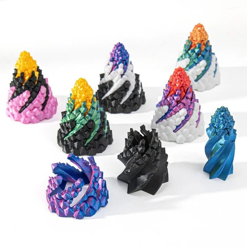 Spiral Stone 3D Printed Three Layer Stress Relieving Toy Impossible Pyramid Passthrough Fidget Helix Tricolor Home Decoration