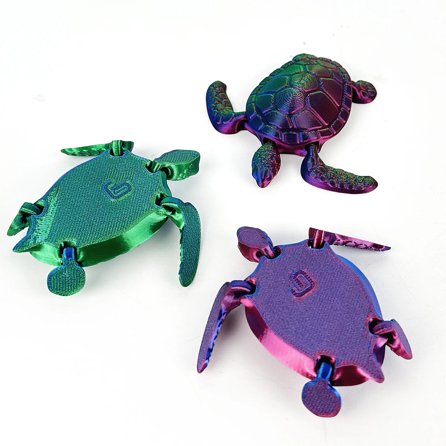 3D printed turtle, multi joint movable, figurine model decoration ornament children's toy, 3D printed restless toy party gift