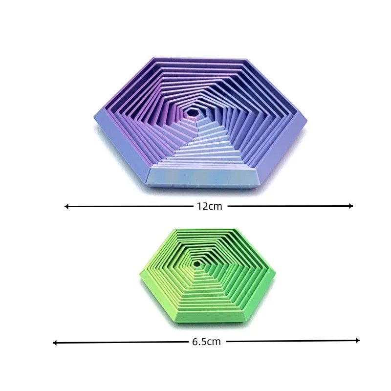 3D Printed Fractal Hexagon Toy Mesmerizing Spiral Design for Adults Stress Relief Toys Home Decor Desk Decoration Kids Gifts
