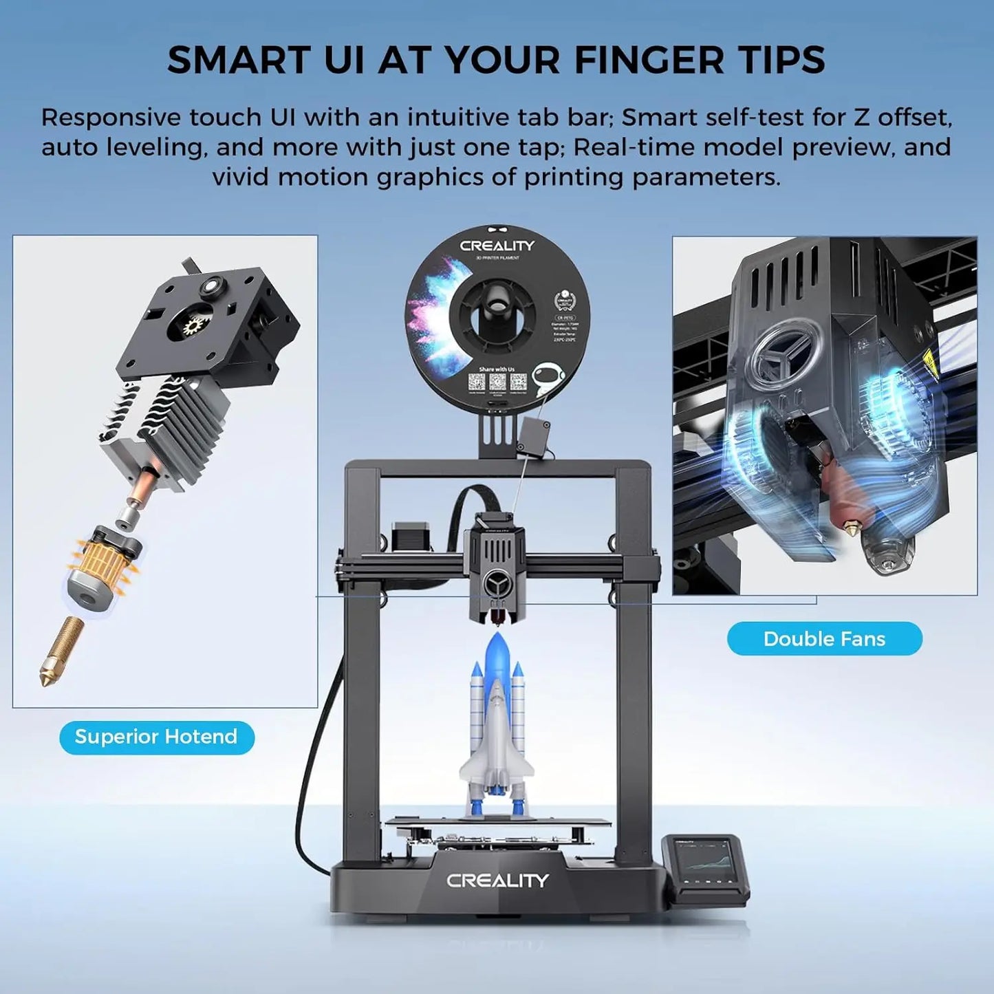 Creality Ender 3 V3 KE 3D Printer with 250mm/s High-Speed Printing CR Touch Auto Leveling Sprite Direct Extruder Auto-Load Fil