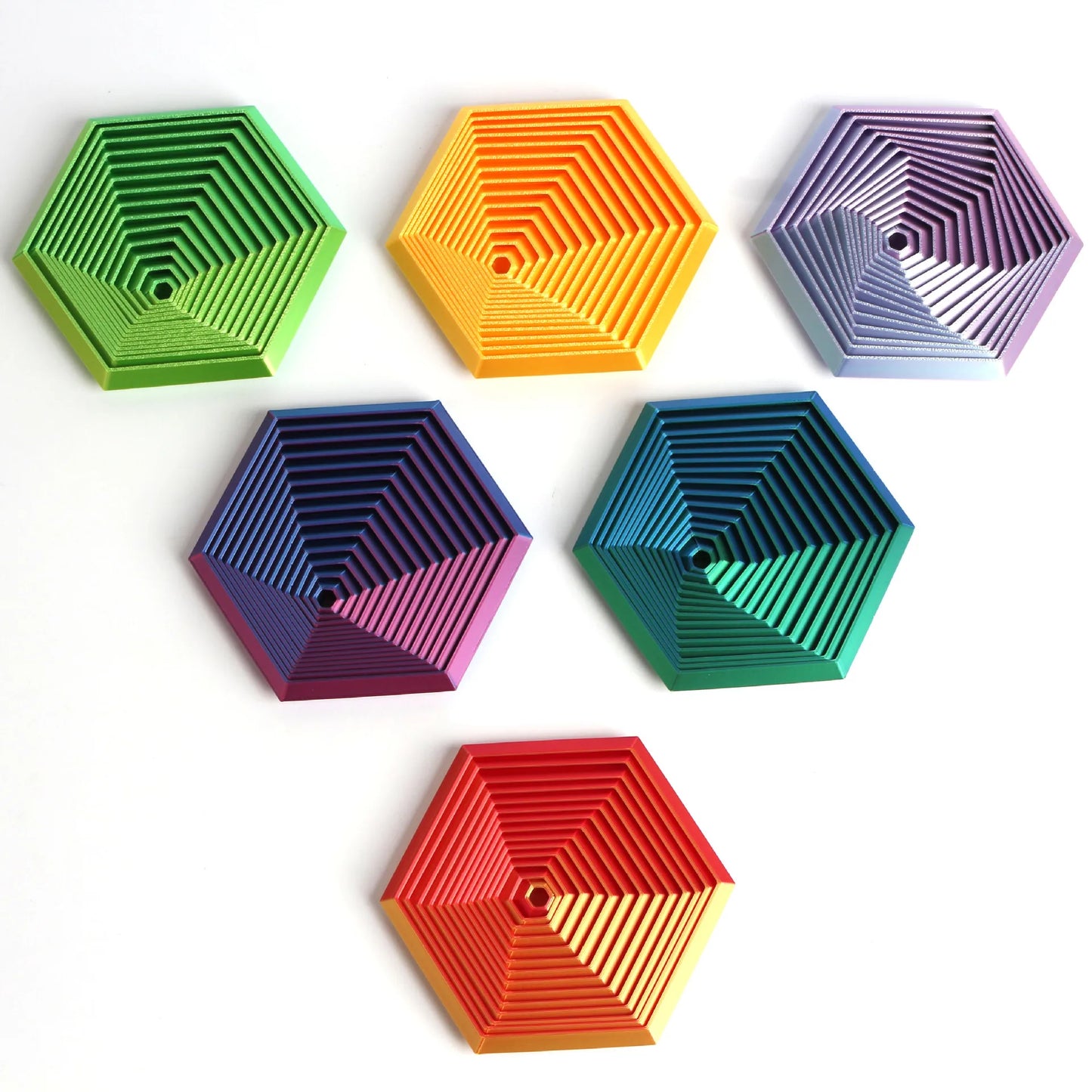 3D Printed Fractal Hexagon Toy Mesmerizing Spiral Design for Adults Stress Relief Toys Home Decor Desk Decoration Kids Gifts