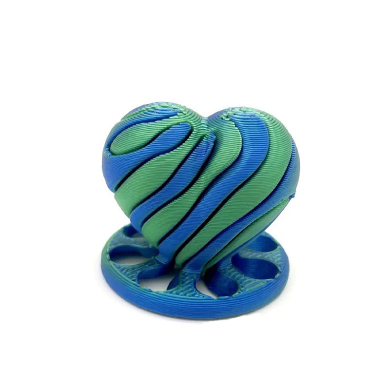 3D Printed Spiral Impossible Heart Passthrough Fidget Toy Decompression Spinning Three-Dimensional Structure Stress Relief Toys