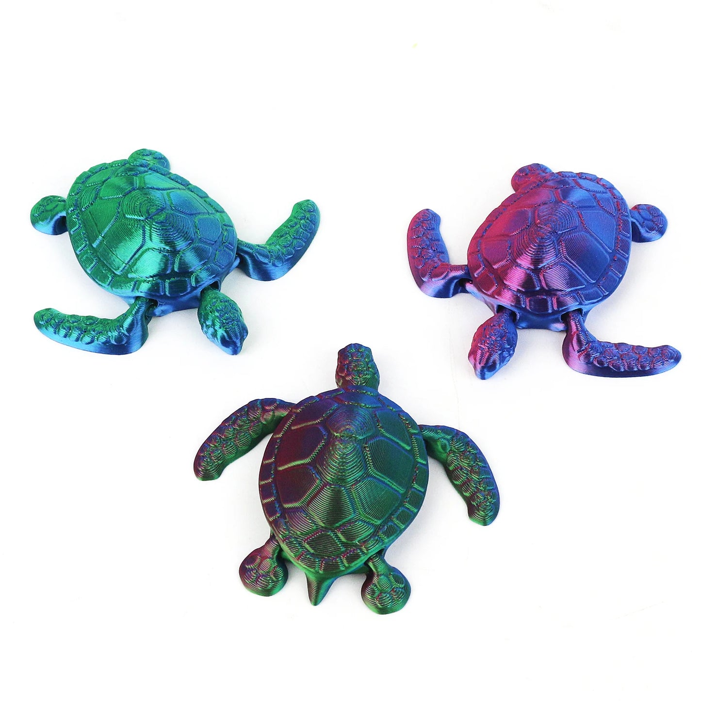3D printed turtle, multi joint movable, figurine model decoration ornament children's toy, 3D printed restless toy party gift